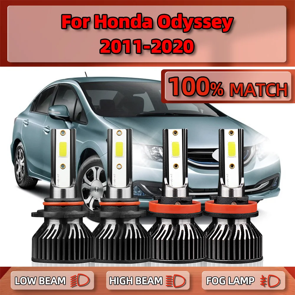 Светодиодный Автомобильная фара 6000 лм, турбо автомобильные лампы 2011 K, белые Автомобильные фары 12 В для Honda Odyssey 2014-2016 2015 2017 2018 2019 2020