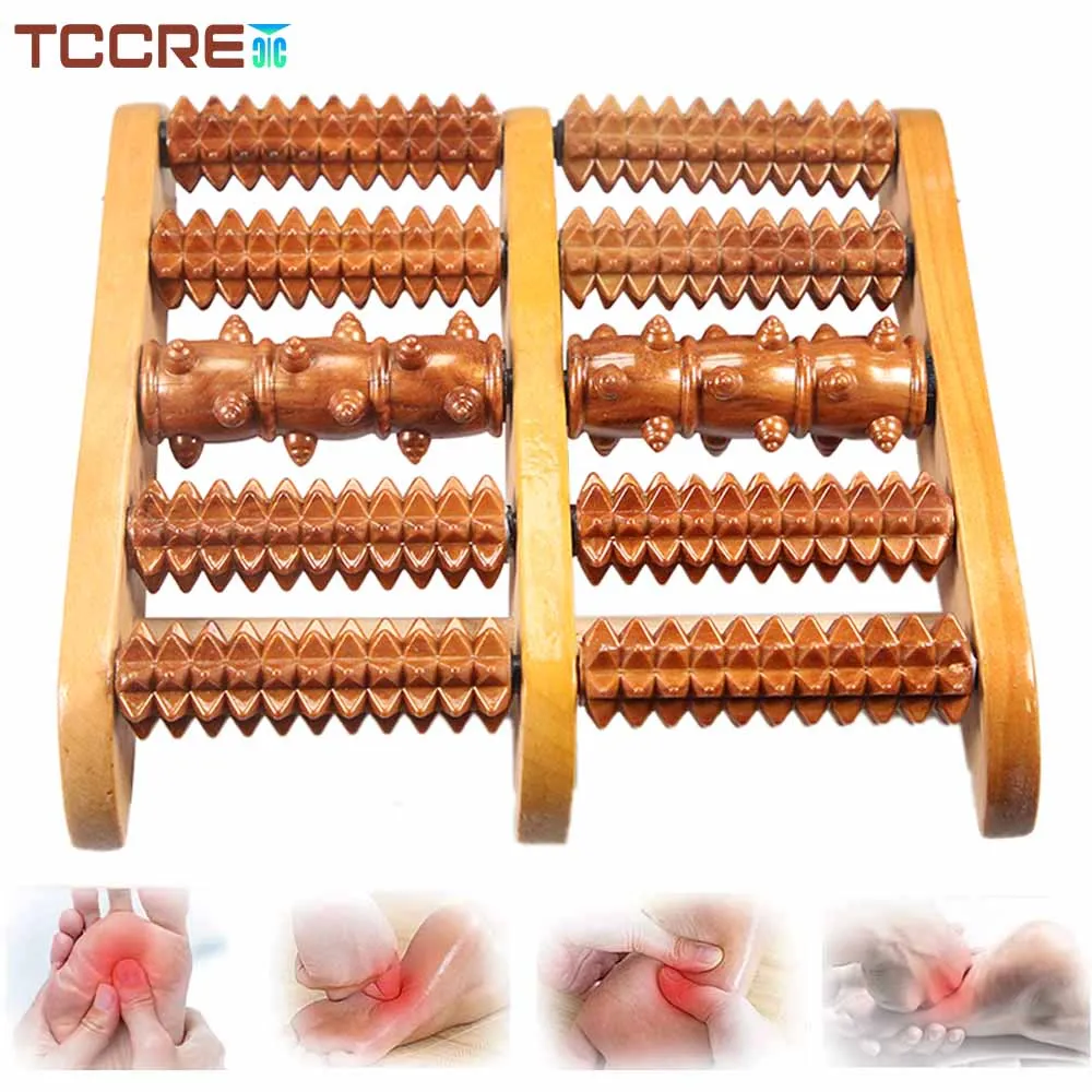 

Wooden Dual Foot Massage Roller Pressure Point Therapy Massager for Feet Arch Heel Pain, Plantar Fasciitis Relief, Muscle Relax