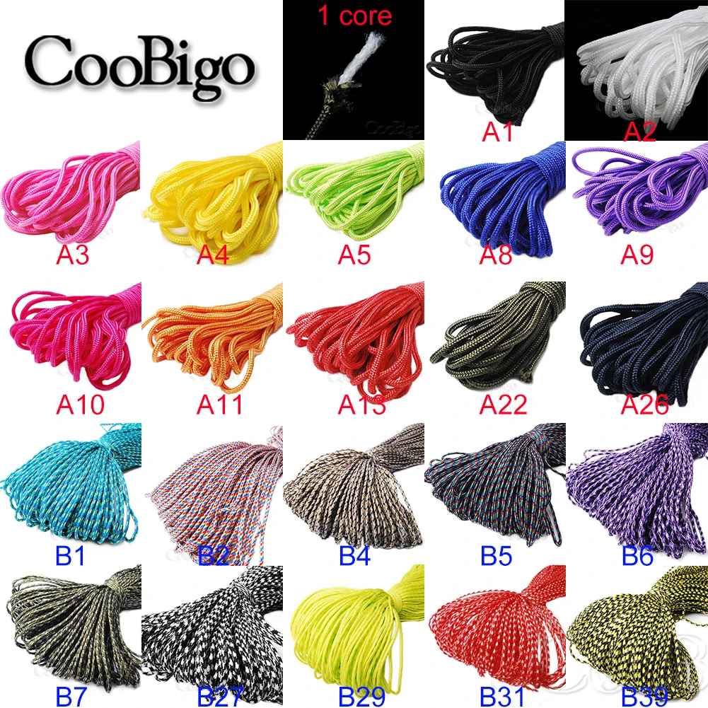 10ft 2mm Paracord Bracelet Rope Parachute Cord for Jewelry Making Wristband Wristlet Necklace DIY Craft Outdoor Accessories