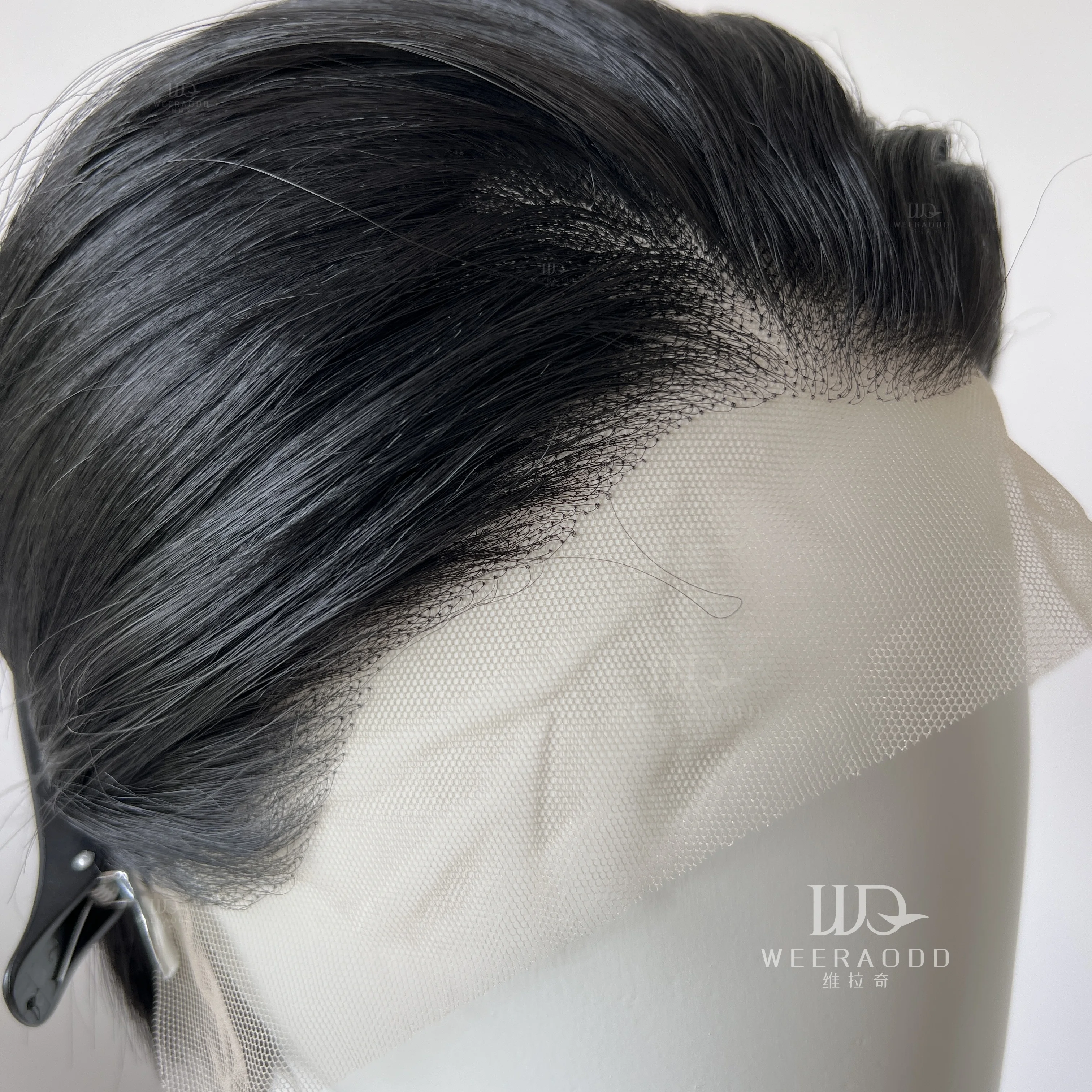 Black Lace Front Wig for Men Frontal Lace Heat Resistant Fiber with High Quality Synthetic Wig in 8inch Cosplay Use