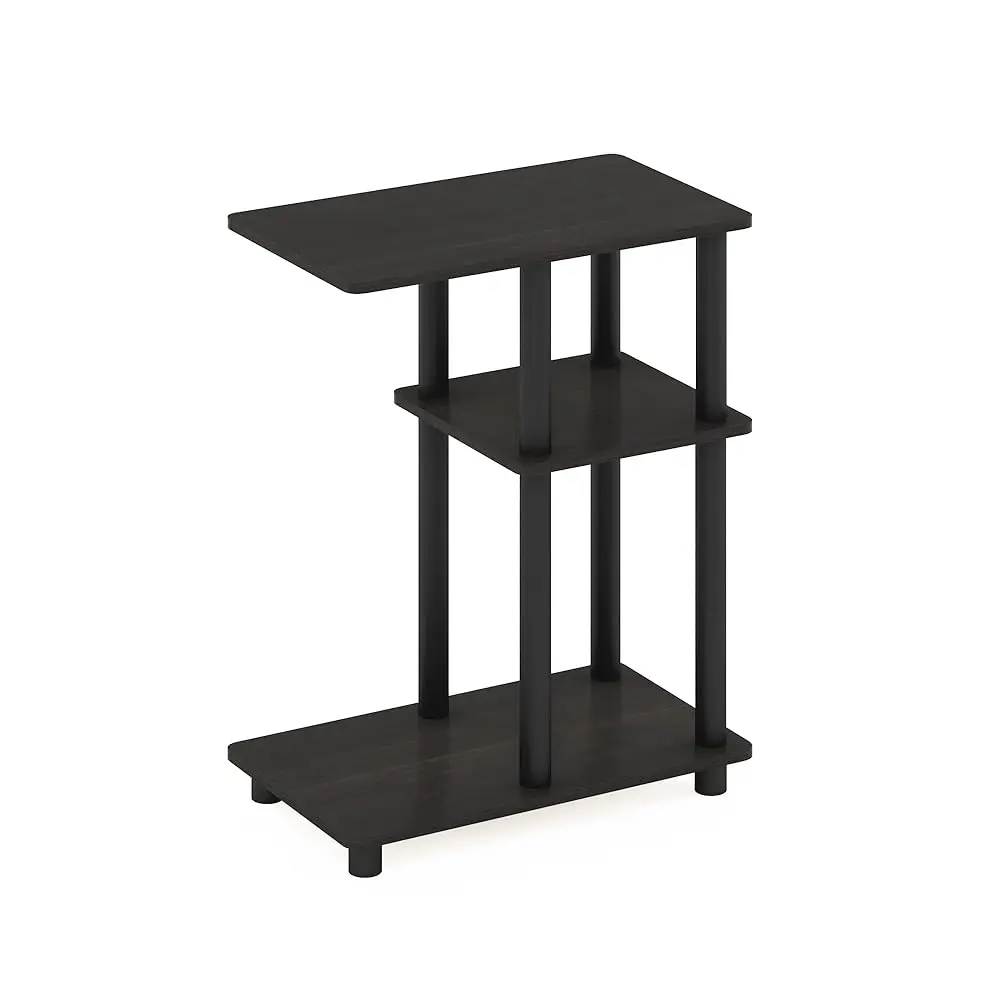 

Turn-N-Tube C-Shape Sofa Side Table, Espresso/Black, Plastic Pole Without Caster