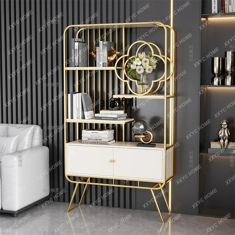 

Light luxury wrought iron storage rack, living room entrance display cabinet, office partition rack a50