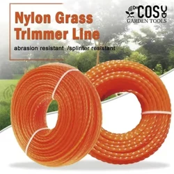 2.4/2.7/3.0/3.5/4.0mm*100M Spool  Lawn Trimming Line Nylon Square Distortion Spiral Brush Cutter Rope Lawn Mower Head Accessory