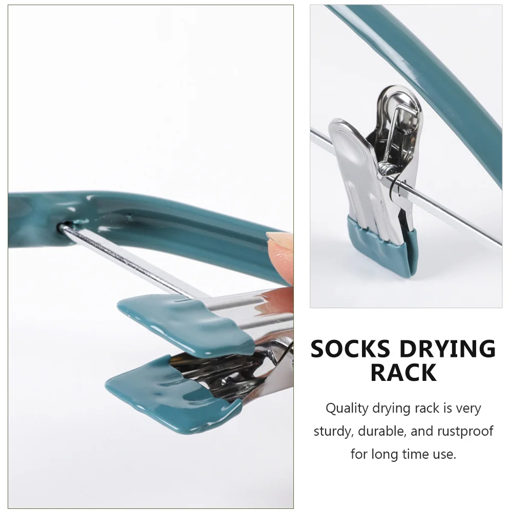 

5PCS Non slip PVC Hangers for Socks Bras Undergarments Clothes Drying Rack Space saving Household Shelf