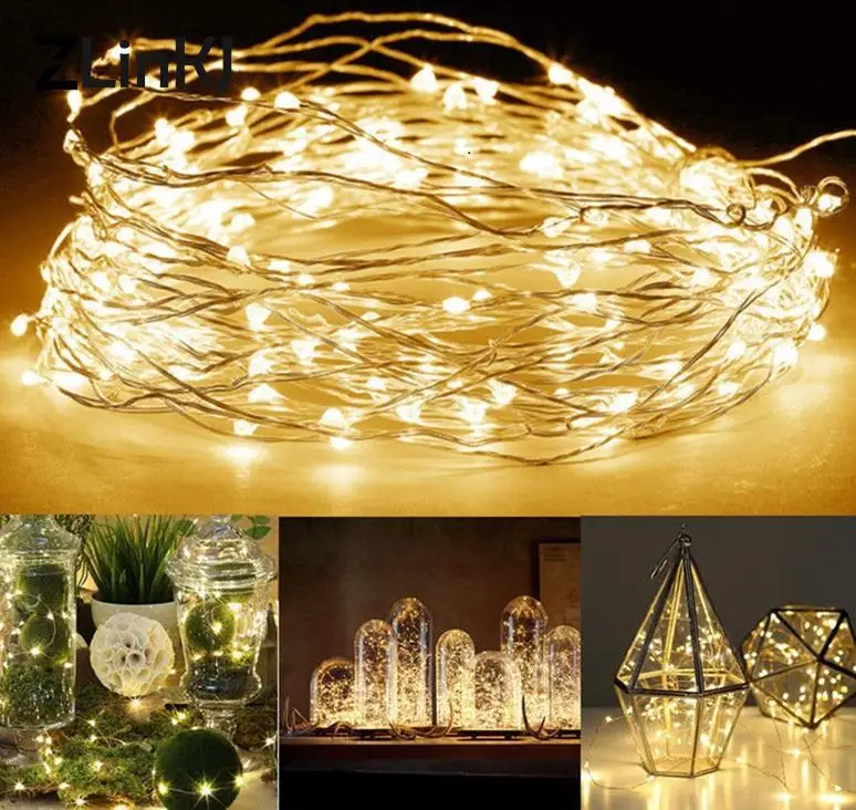 

2022 Christmas Decoration Lights Copper Wire String Holiday Outdoor Mood Light Lamp Garland For Christmas Tree Wedding Party