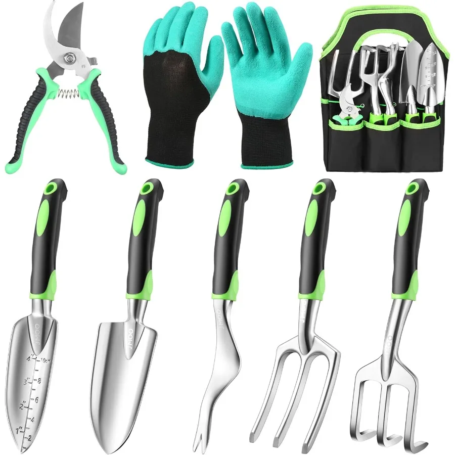 

Garden Tools 8Piece Garden Tool Set with NonSlip Ergonomic Handles Lightweight Aluminum Alloy RustProof Durable Gardening