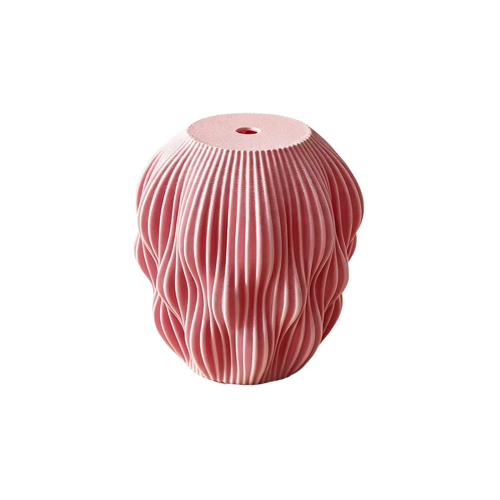 Exquisite 3D Printed Lampshade Decorative Layered Wave Texture Design Desk Lamp Lampshade Shock-resistant Semi-transparent