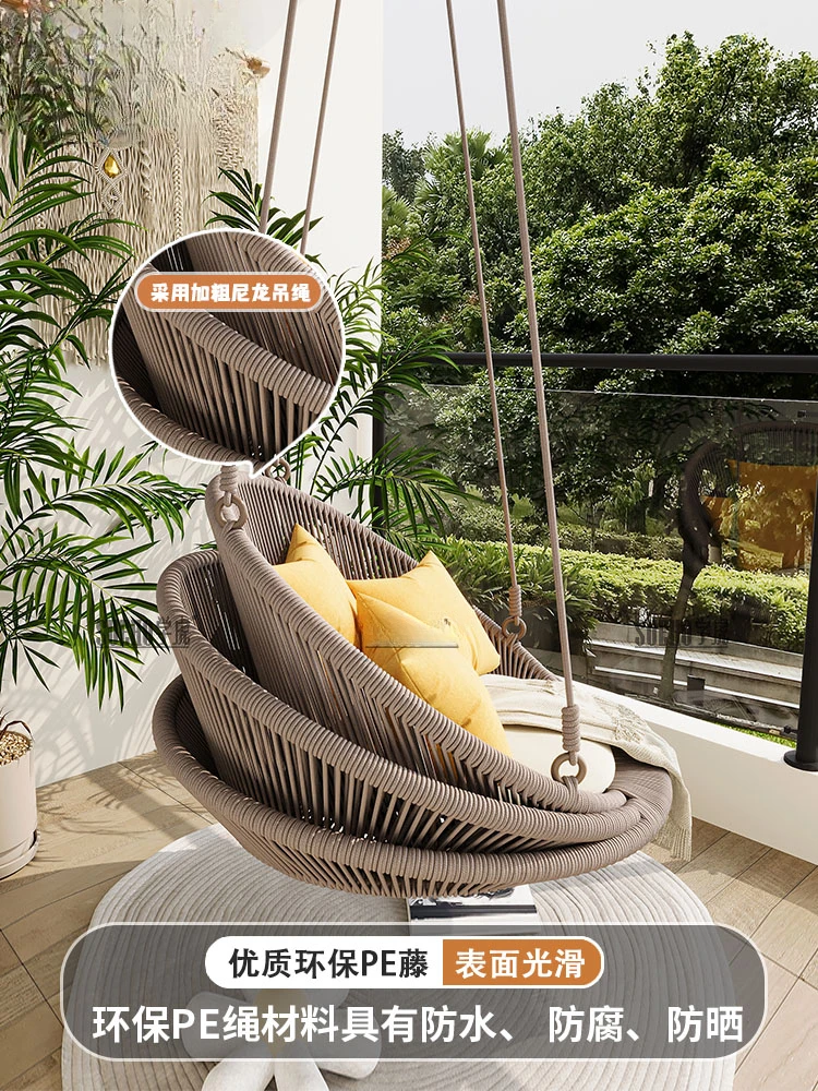 Indoor Balcony Home Basket Woven Outdoor Nacelle Chair Single Double Glider Living Room Swing