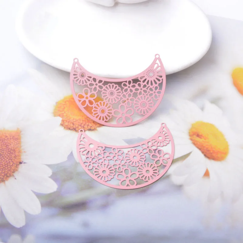 20 Stück Ausverkauf AA4301 Messing Schmuck Mond Anhänger DIY Damen Ohrring Halskette Zubehör – Detail 5