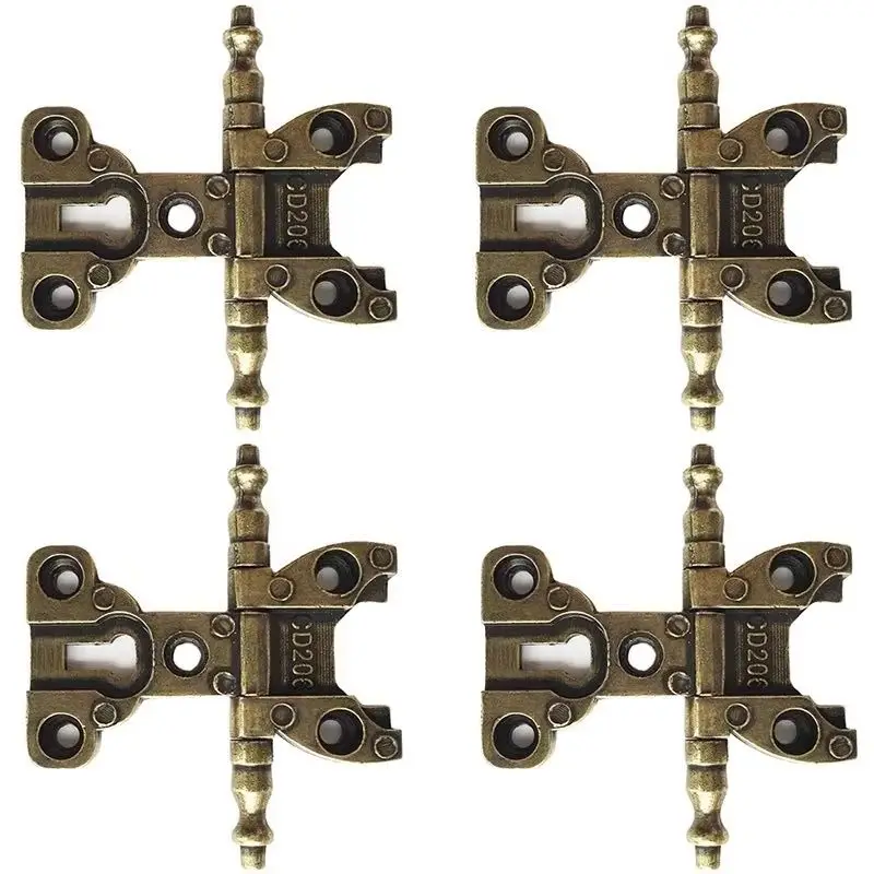 

Retro Vintage 4PCS Zinc Alloy Crown Head Antique Furniture Hinges Cupboard Wardrobe Gift Boxes Wood Cases Cabinet Door Hinges