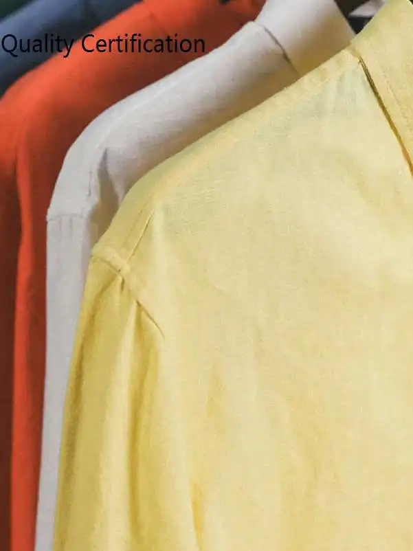 長袖コットンリネンメンズシャツ カラフル スリムフィット 若々しいトレンド 中年向け その他シーンにも最適 秋 厚さ適正