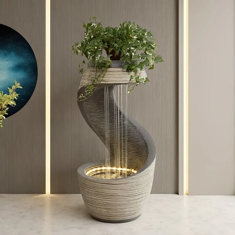 flowing water ornament, circulating water modern simple living room entrance floor humidifier