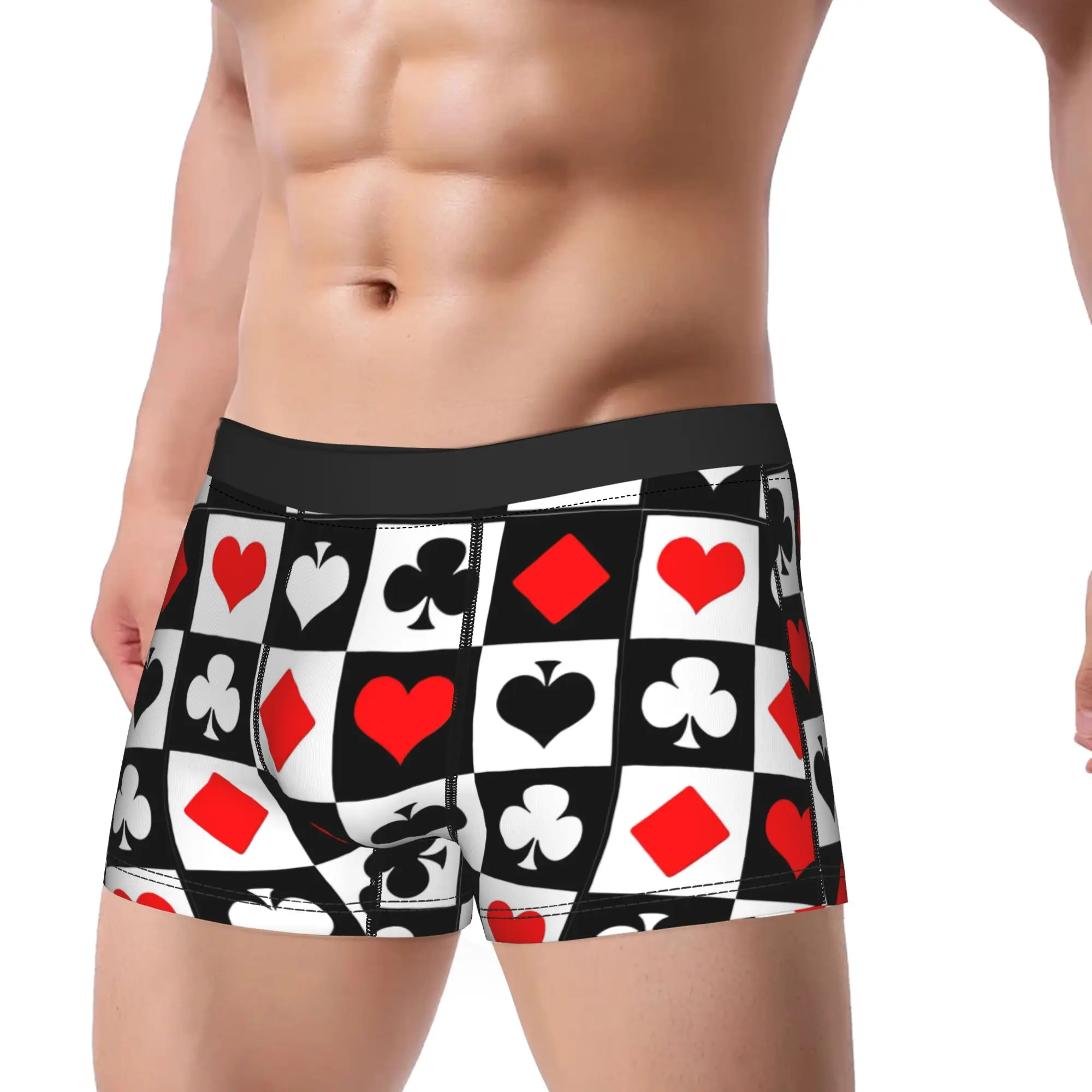 

Мужские трусы-боксеры, шорты, трусики, покерное искусство, эстетика, дышащее нижнее белье, карточные костюмы, Homme, новинка, трусы больших размеров