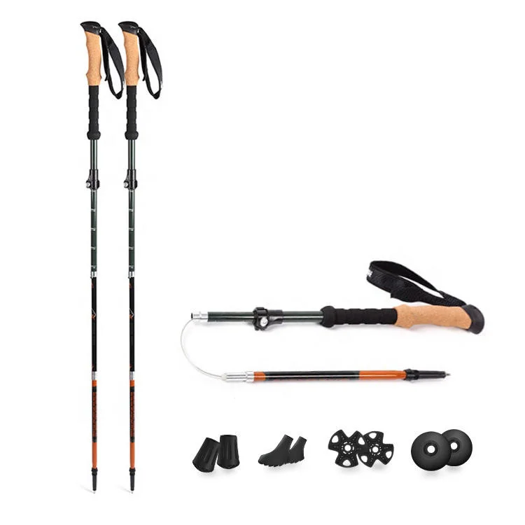 

Lightweight Aluminum Alloy Climbing Hiking Pole Quick Lock Trekking Pole Alpenstock for Hiking Climbing Nordic Walking Stick