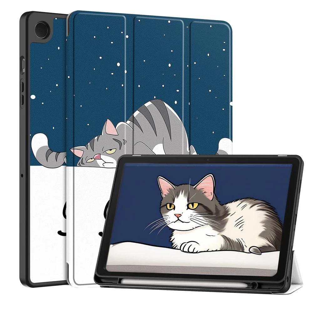 

Чехол для Samsung Galaxy Tab A9 Plus SM-X216 SM-X210 SM-X218, тройной кожаный чехол из ТПУ с гнездом для ручки