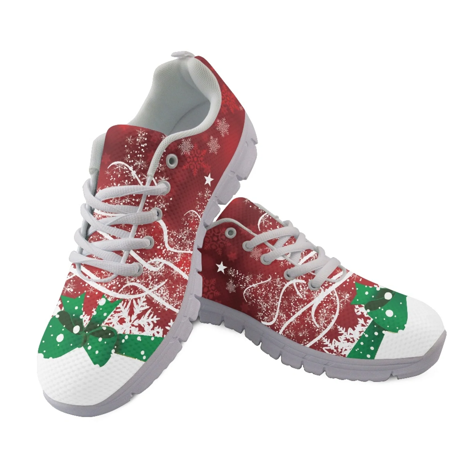 Coloranimal Hat Snowflake Tennis Running Shoes Mesh & EVA Sole Running Sneakers Breathable Running Sport Sneaker for Women