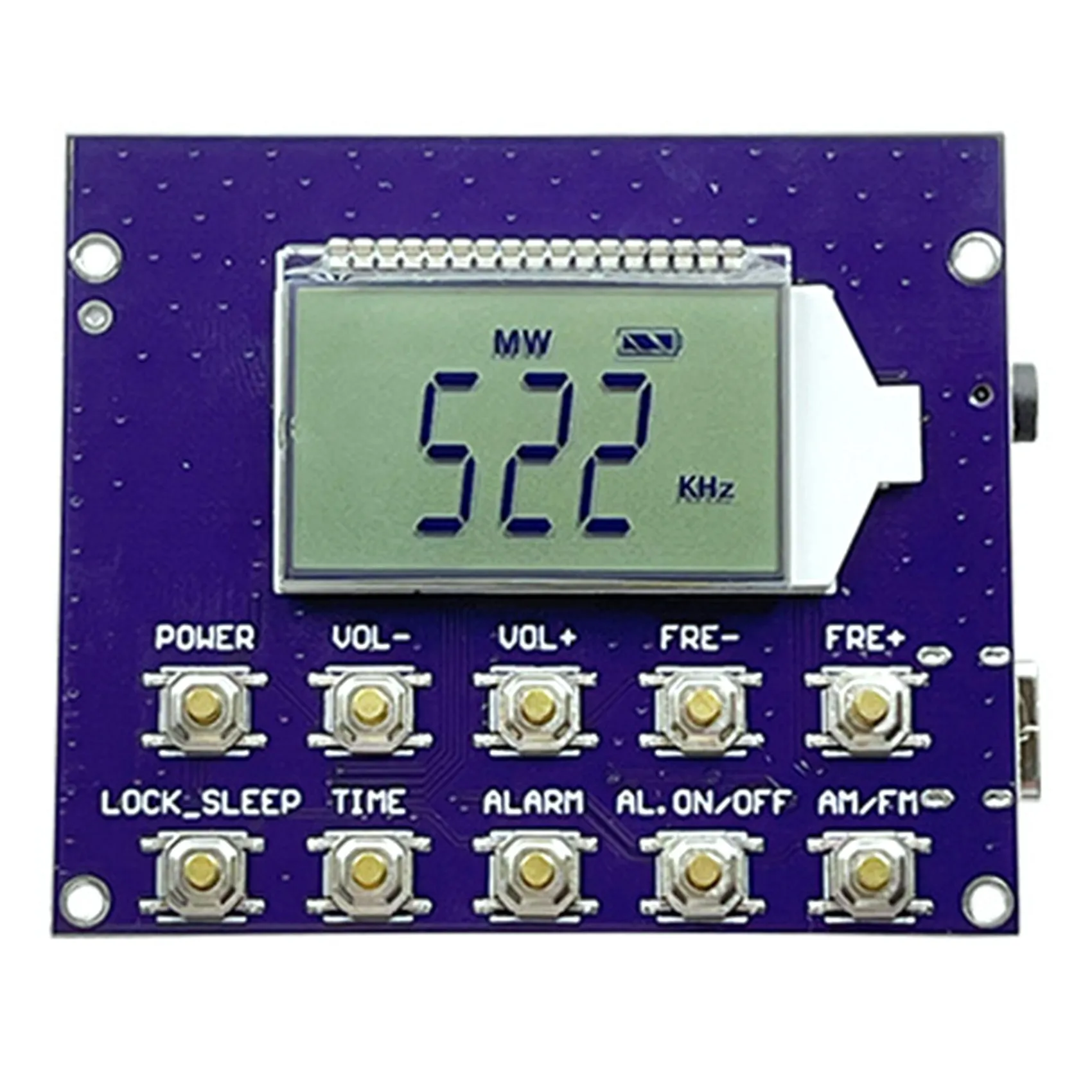 Módulo receptor de Radio MW FM SW de banda completa reloj Digital pantalla LED 87-108MHz estación de modulación de frecuencia almacenamiento automático