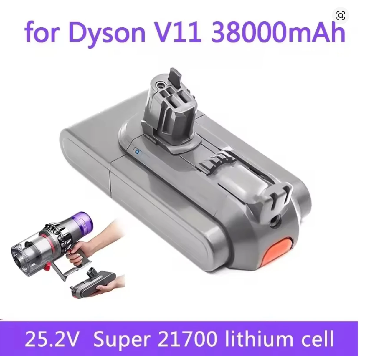 38000mAh 100.8Wh High Capacity Battery Compatible with for Dyson Torque  Drive V11 Complete Fluffy V11 Animal V15 Vacuum Cleaner