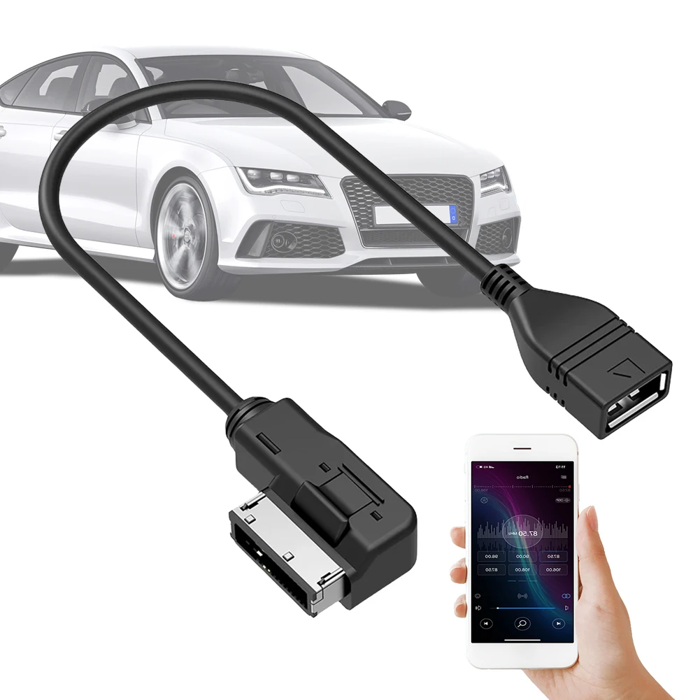 Audio AUX Adapter Data Wire Music MDI MMI AMI To USB Female Interface USB Aux Cable Adapter for VW for Audi A6L Q5 Q7 A8 S5