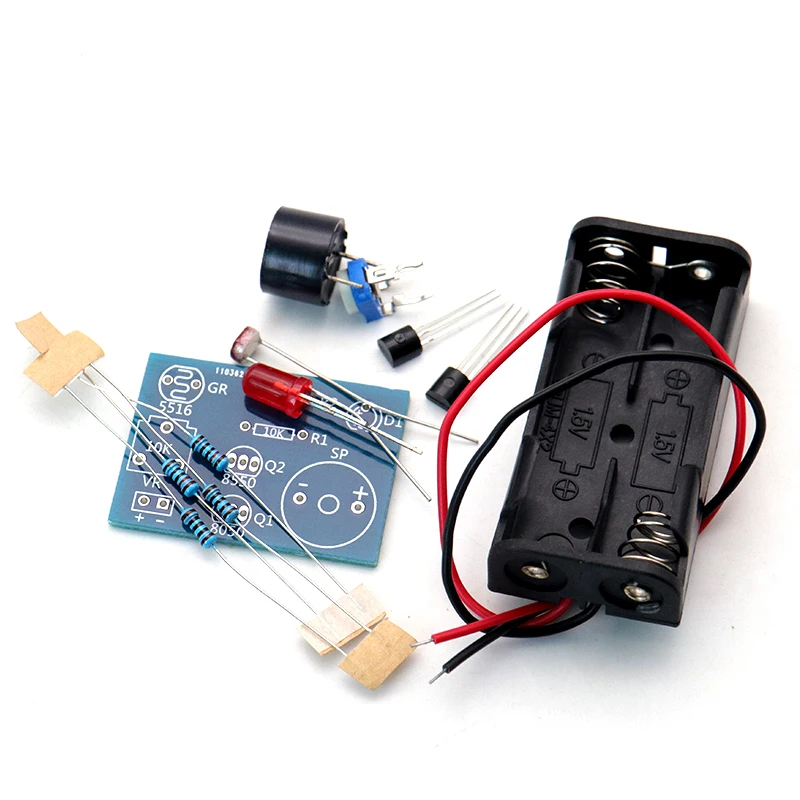 10PCS Photosensitive sound and light alarm kit Electronic production DIY parts welding practice training