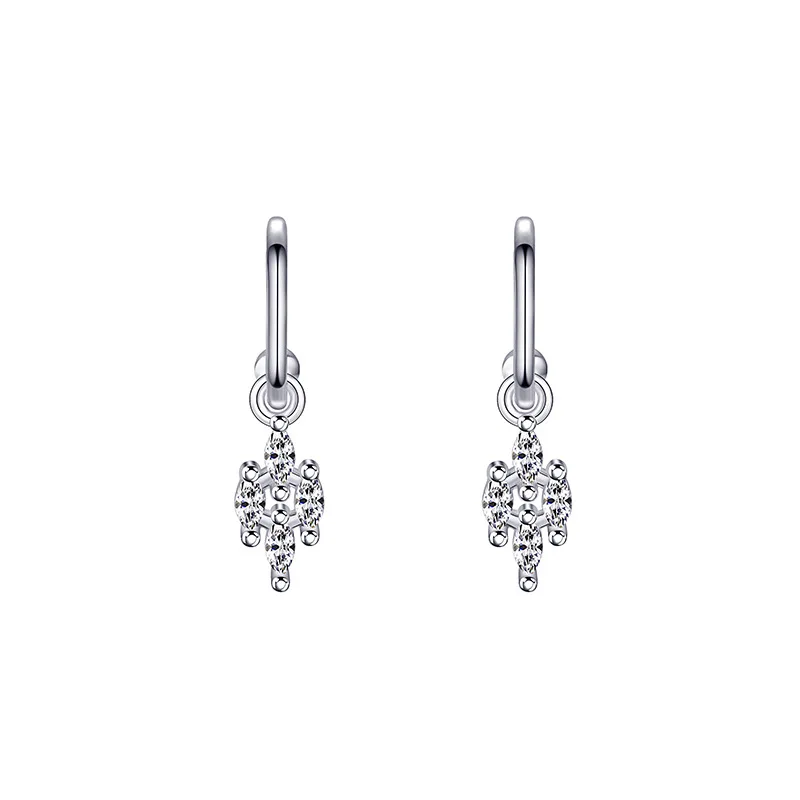 1Pair Gold Silver Color Geometry Zircon Stud Earrings for Women Temperament Sweet  Ear Piercing Jewelry Wedding Party Gifts