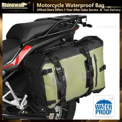 Rhinowalk Motorcycle Tail Bag 100%Waterproof Cycling Backpack 8L 15L 30L Motor Side Saddle Pack Travel Luggage Box Accessories