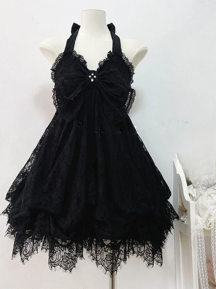 Gothic Retro Sweet Bud Mini Dress Women Harajuku Y2k Strap Dress Y2K Aesthetic Club Party Fashion Outfits - Image 3