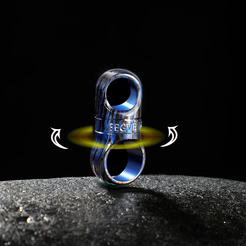 High Quality Titanium Blue Stripes 360° Rotary Capsule Connecting Buckle Men Waist Hanging Car Keychain Key Ring Accessories