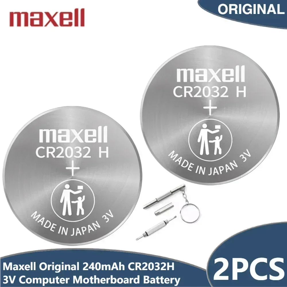 2PCS Original MaxeII New 240mAh CR2032H High Capacity 3V  Button Battery Computer Motherboard Battery CR 2032