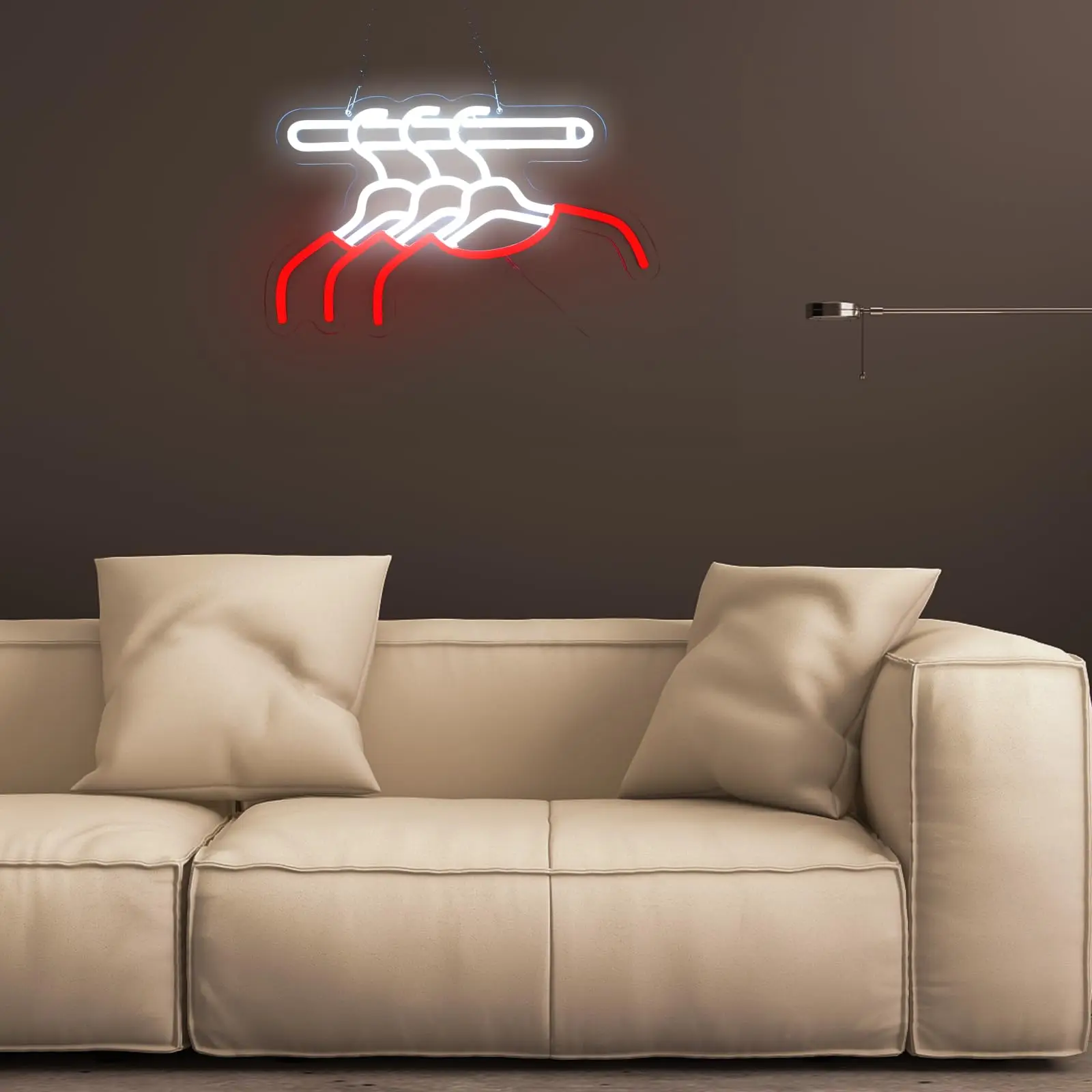 Hanger Neon Sign Coat Hangers Neon Light LED Neon Sign for Wall Décor Dimmable LED Neon Light for Bar Restaurant Music Concert