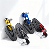 Universal Motorcycle Rearview Mirror Carbon Fiber Pattern Handlebar Mirror Modified Inverted Rear Mirror Motorbike Accessories