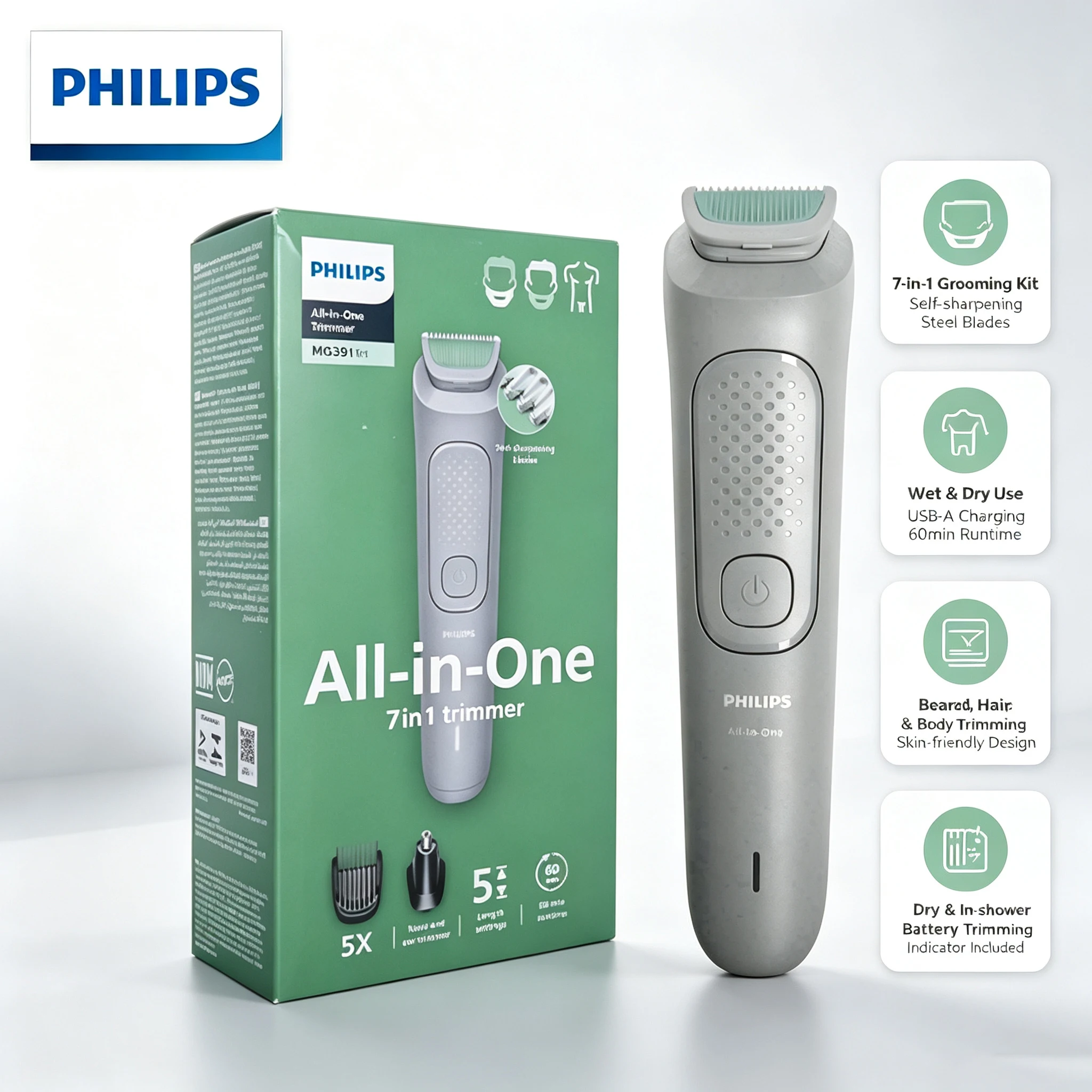 Mens Grooming Kit Philips - Philips MG3911 Men 7-in-1 Grooming Trimmer