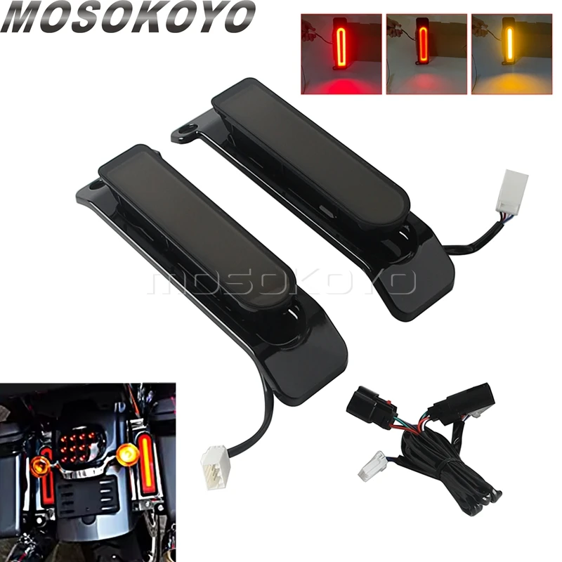 

Светодиодные указатели поворота седельной сумки, стоп-сигнал для Harley Road Glide FLTRU FLHTCU FLHTCUL FLHTK FLHTKL 2014-позднее заднее фонарь