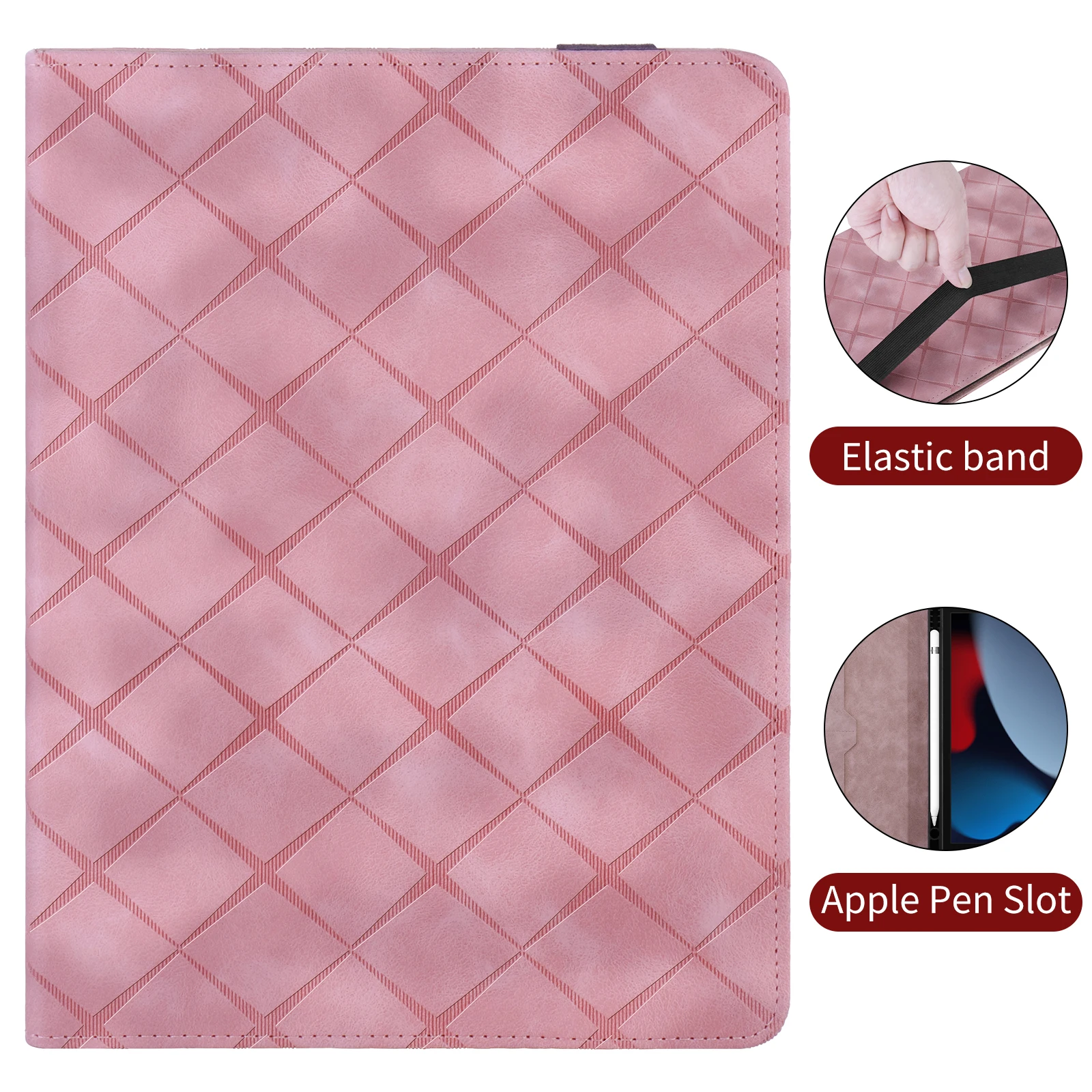 Custodia per tablet con trama di controllo per iPad Air 2024 2025 MINI 3 4 5 6 7 8 9 10a generazione Pro 10.9 10.2 11 12.9 13 pollici Cover in pelle