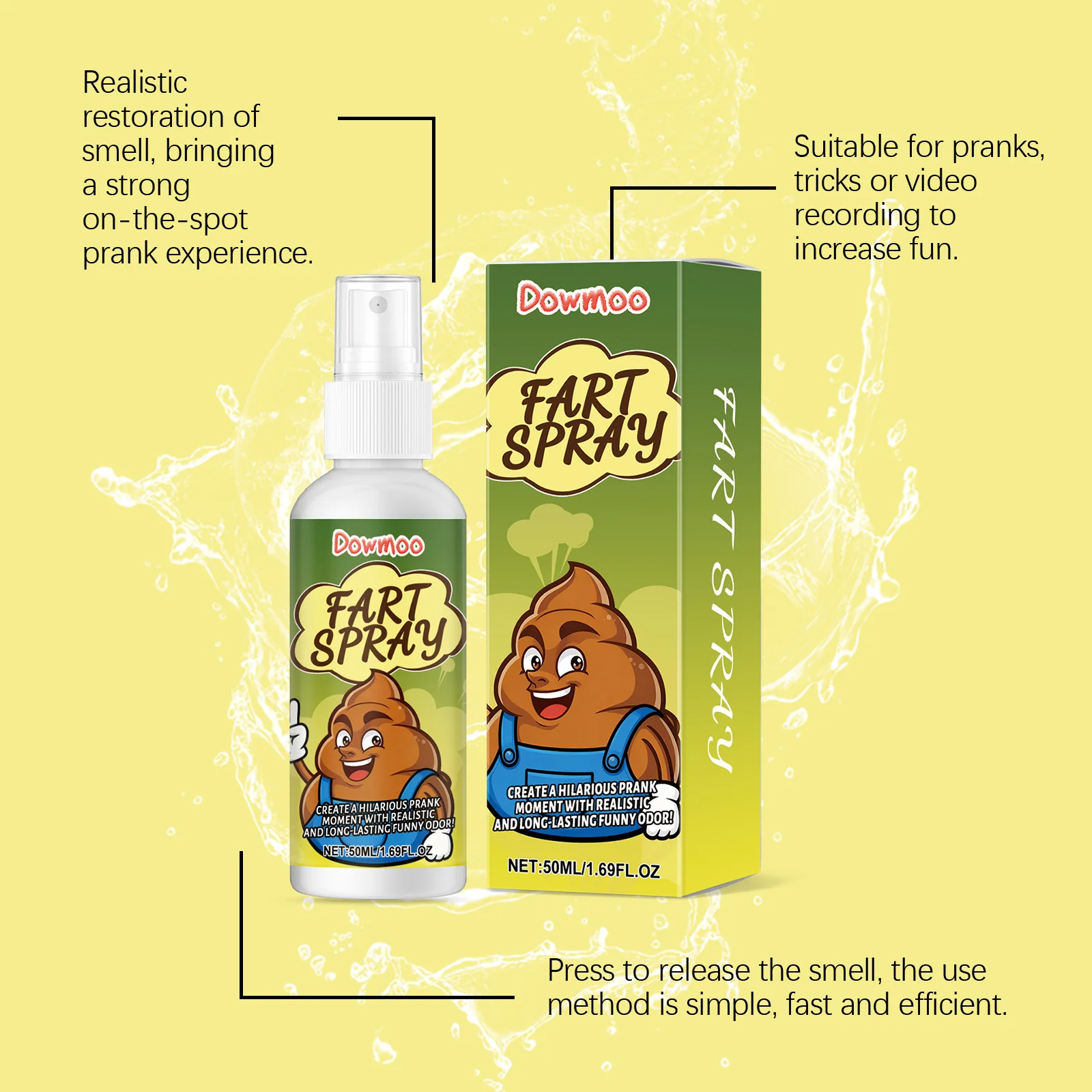 Powerful Fart Spray Highly Simulates Real Smells Easily Creates a Funny Atmosphere Fun Prank Tool Non-toxic Funny Party Artifact