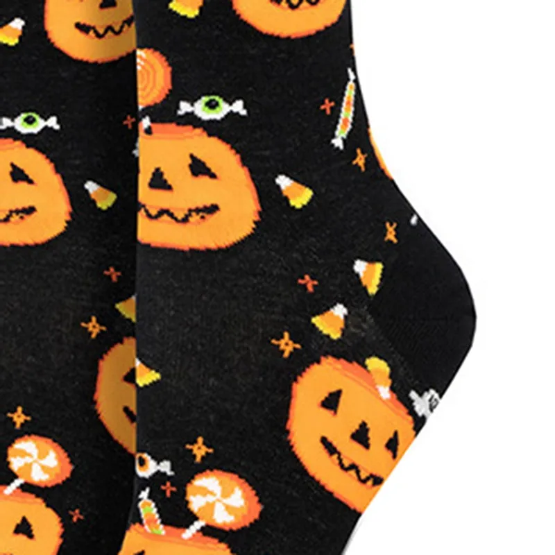 Halloween Novelty Crew Socks Pumpkins Ghost Witch Funny Colorful Socks for Women Men