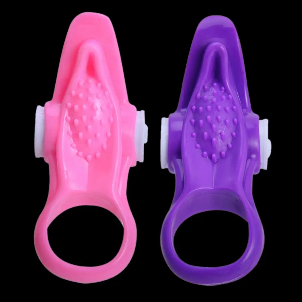 Tongue Silicone Ejaculation Delay Cock Lock Vibration Penis Ring Men Sex Toy