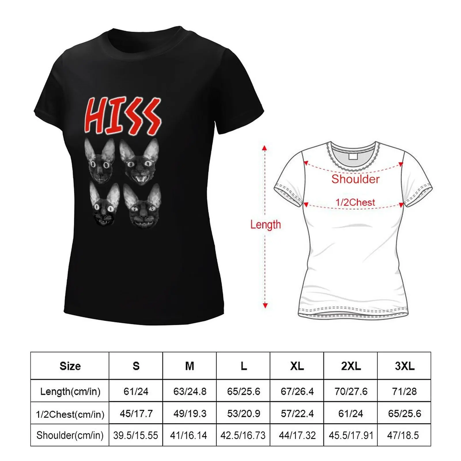 HISS T-Shirt Female clothing cute tops oversized workout shirts for Women