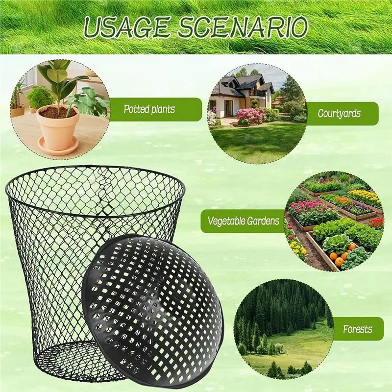 A96K-4 Pack Large Inground Worm Composter Outdoor For Recycling Kitchen Food Vegetable Patch, Backyard, Greenhouse S