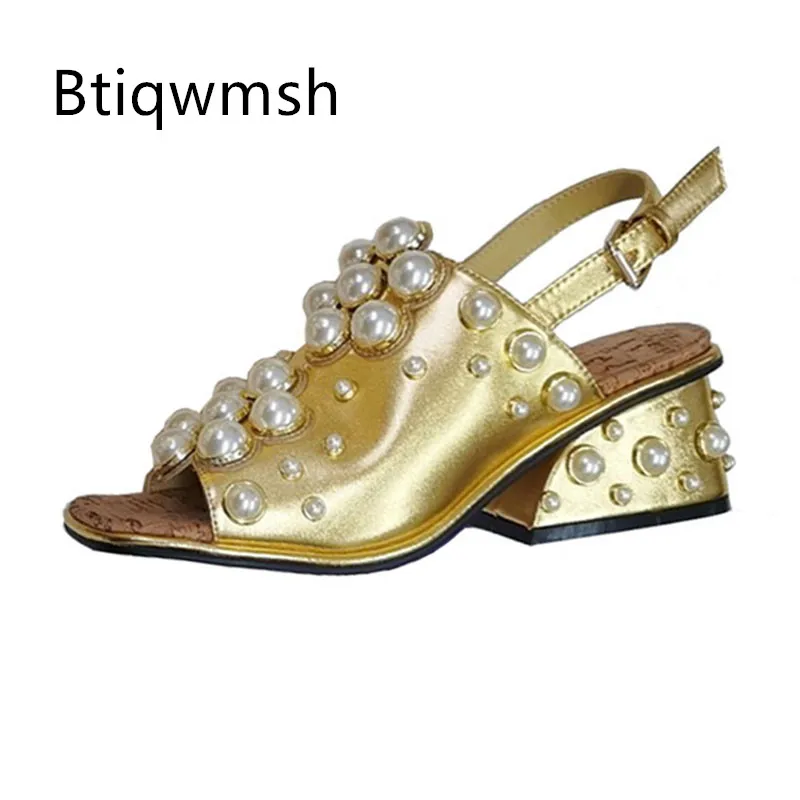 

2025 Gold Leather Gladiator Sandals Woman Open Toe Strange High Heels Lady Sexy Party Shoes