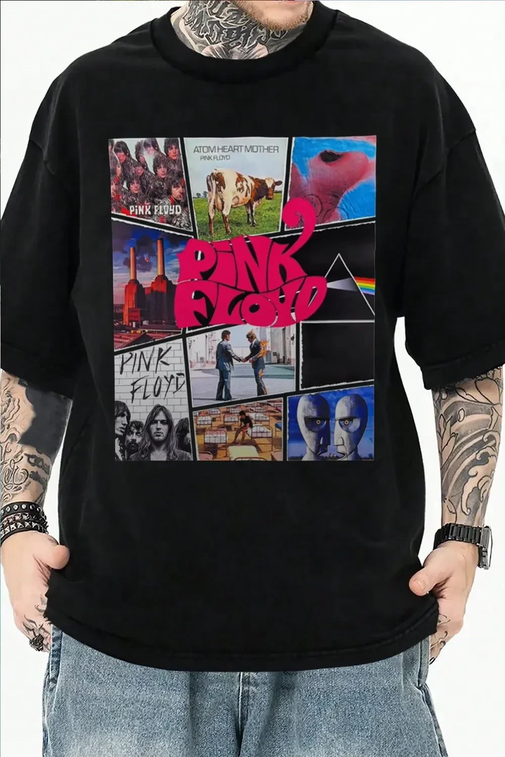 2026 Retro Pink Floyd Graphic Cotton Band T-shirt Unisex Summer Short Sleeve Fashion Brand Shirt Luxury Casual Vintage Tee