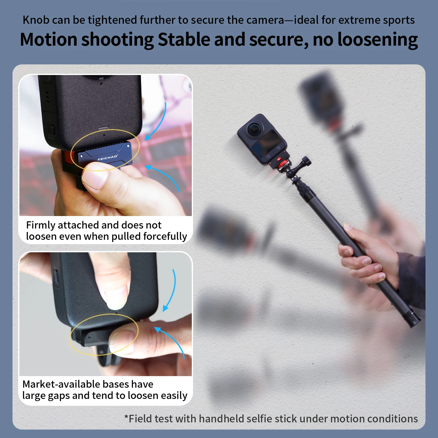 Schnellverschluss-Magnethalterung für DJI Osmo 360 Action-Kamera, Ladestation mit USB-C-Anschluss, 1/4 Zoll Stativ, Selfie-Stick, Motorradhalterung – Detail 5