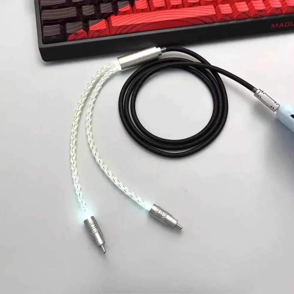

8k Lighting Supports Dual 1 in 2 Type-C Magnetic Axis Keyboard Cable Mechanical Keyboard Cable Usb to Type C