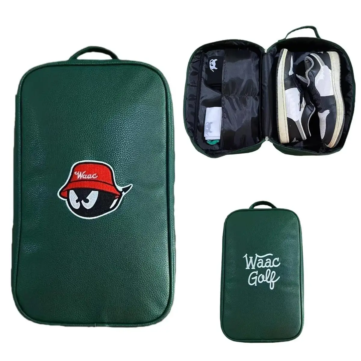 Multi-Functional Golf Shoe Bag, Embroidered Large Capacity Organizer, Portable & Durable Travel Carrier