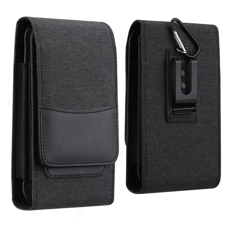 Nylon Cloth Leather Phone Pouch For OPPO K12x K11 K10 Pro 5G Card Wallet Flip Case Waist Bag For Oppo K12 K11X K10 K9s K7 K9 Pro