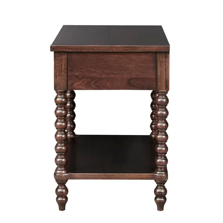 Century Modern Wood Bedside Table One Drawer Solid Wood Nightstand