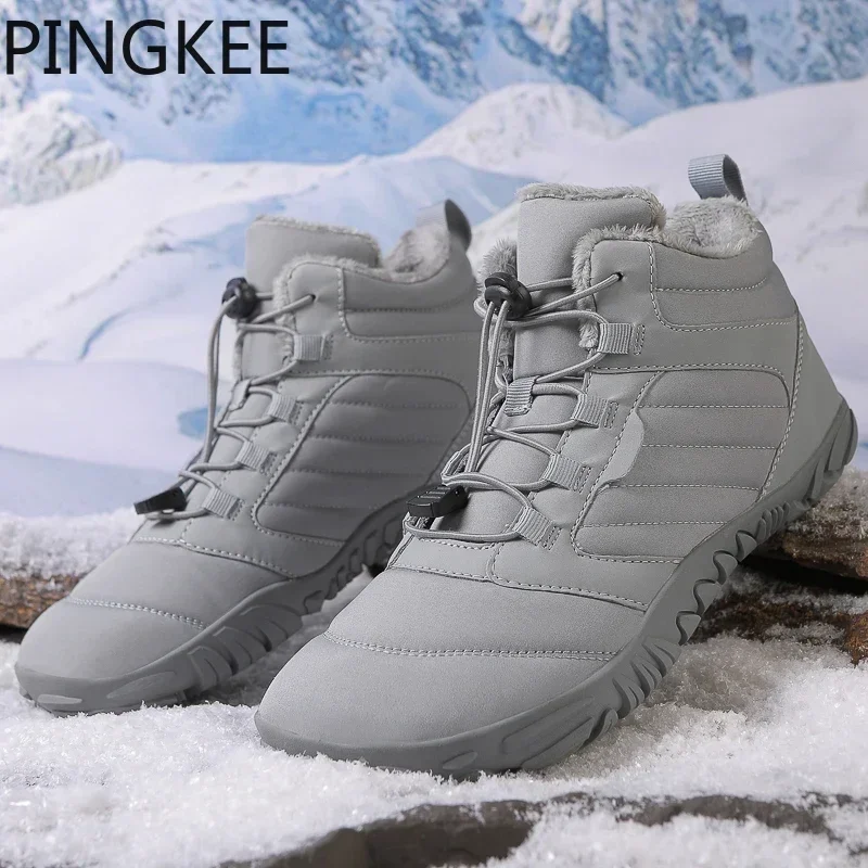 

PINGKEE VENOCON Barefoot Wide ToeBox Shoes Men Women Winter Snow Hiking Boots Minimalist Athletic Sneakers Unisex Wide Feet