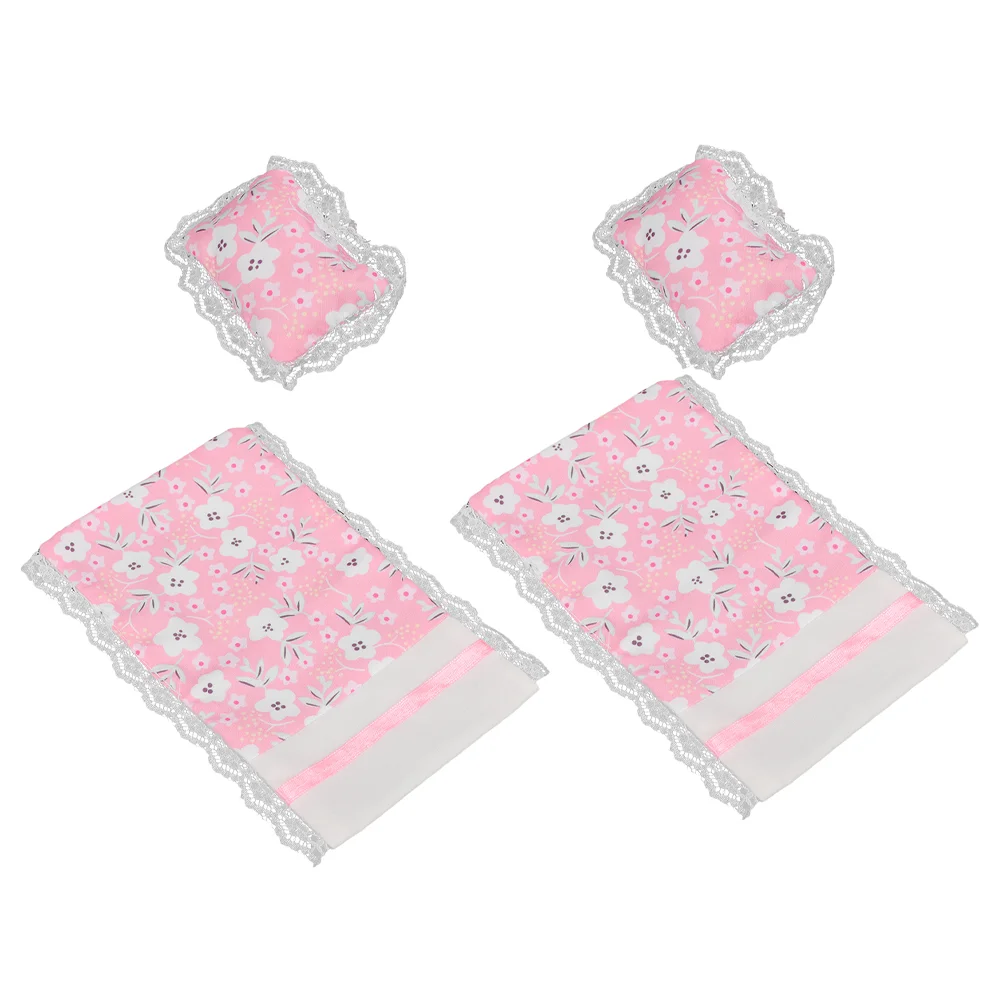 2 Set House Bedding Baby Accessories for Dolls Miniature Dollhouse Décor Quilt Kit