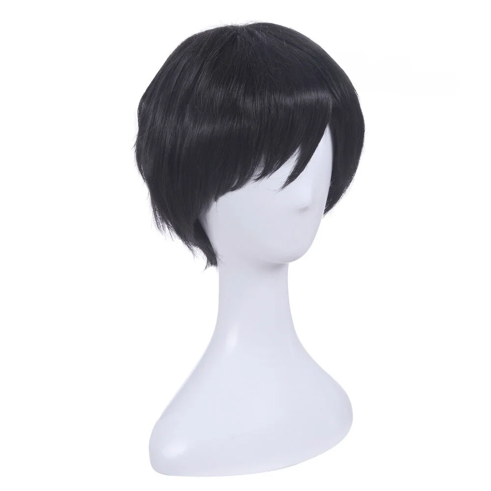 Anime YURI on ICE Katsuki Yuri Short Straight Black Cosplay Wig Synthetic Party Wigs