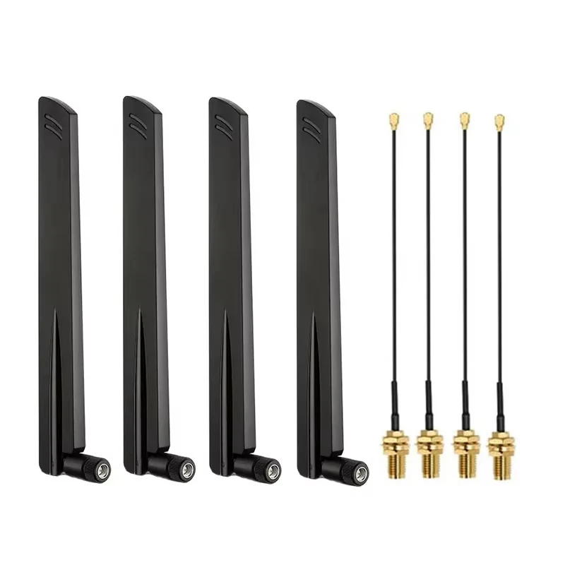 4Pcs Quectel 5G 4G LTE Antenna Folded Rubber rod Antenna SMA Male With YM0004AA MHF4 Pigtail For RM520N-GL RM500Q RM510Q RM530N